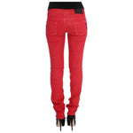 Costume National Red Cotton Blend Super Slim Fit Jeans SIG31090-5