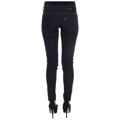 Costume National Blue Cotton Blend Slim Fit Jeans Jeans & Pants