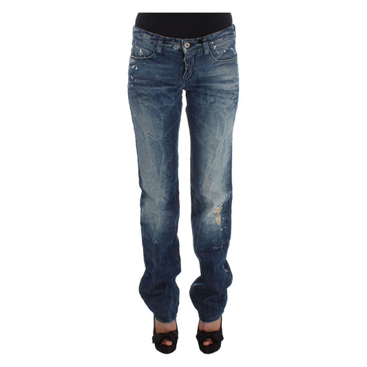 Costume National Chic Blue Regular Fit Denim Jeans & Pants Costume National Dark Slate Gray