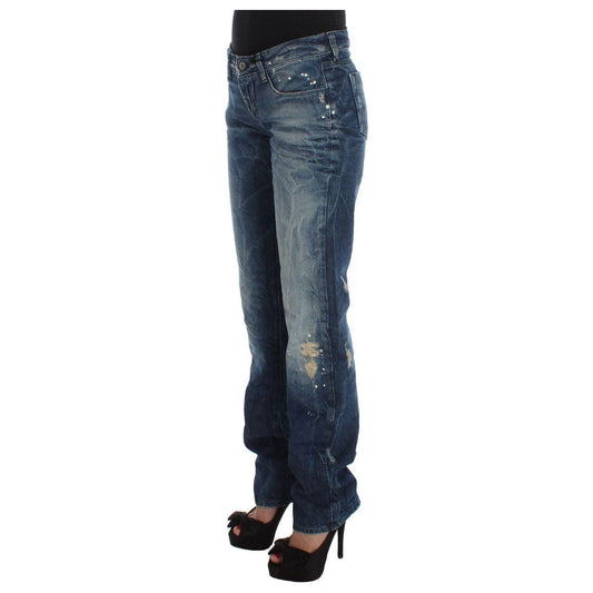 Costume National Chic Blue Regular Fit Denim Jeans & Pants Costume National Dark Slate Gray