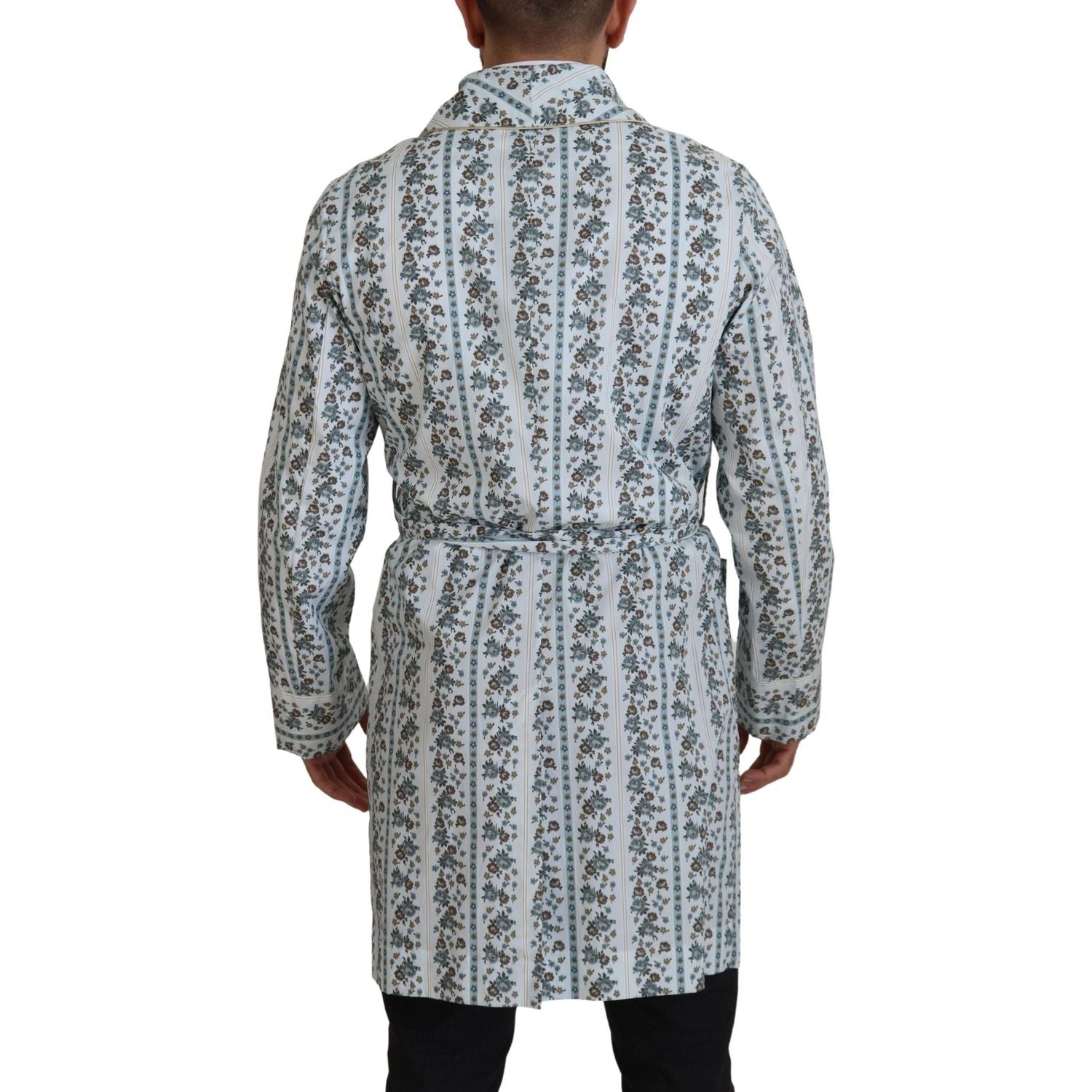 优雅花卉棉质夹克长袍