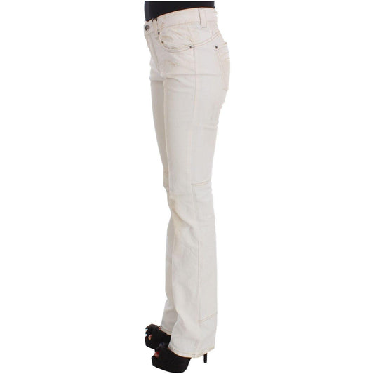 Costume National Chic White Slim Fit Designer Jeans Costume National Light Gray