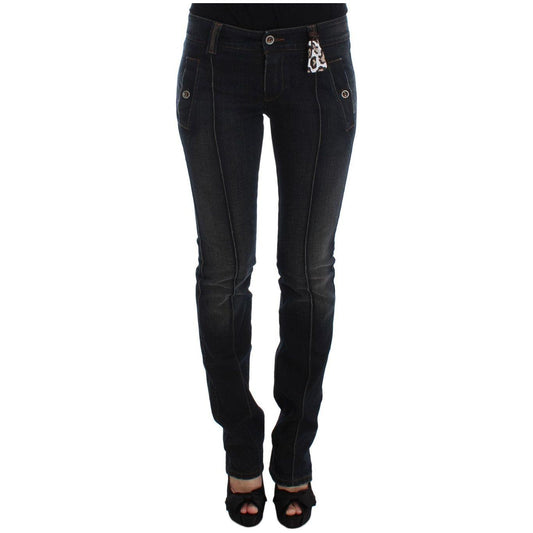 Ermanno Scervino Chic Slim Fit Italian Cotton Jeans Ermanno Scervino Black