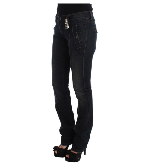Ermanno Scervino Chic Slim Fit Italian Cotton Jeans Ermanno Scervino Black