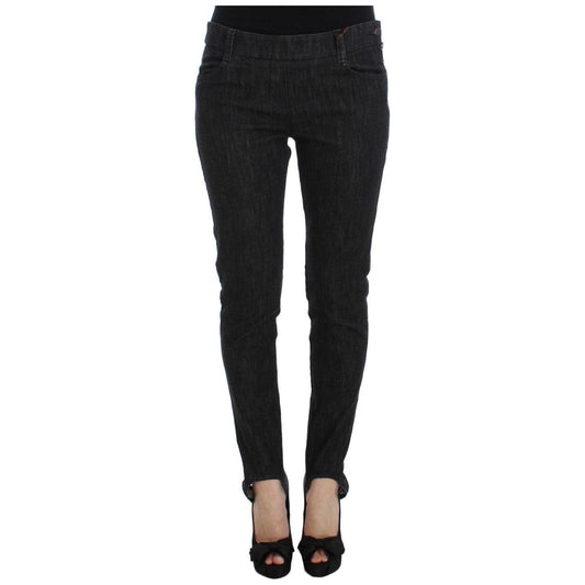Ermanno Scervino Elegant Slim Fit Blue Jeans Ermanno Scervino Black