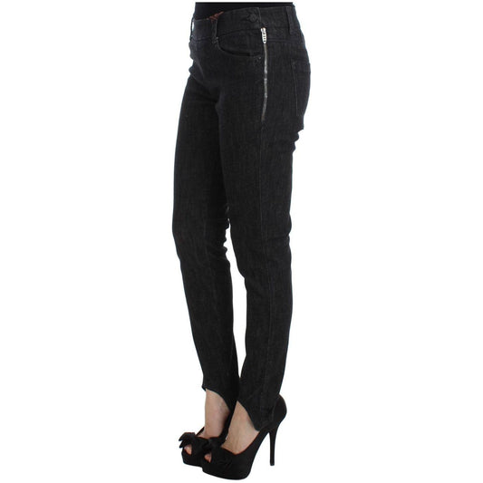 Ermanno Scervino Elegant Slim Fit Blue Jeans Ermanno Scervino Black