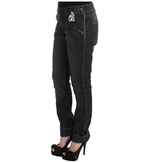 Ermanno Scervino Chic Slim Fit Gray Wash Jeans Ermanno Scervino Dark Slate Gray