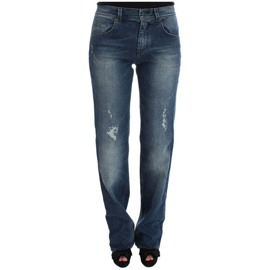 Ermanno Scervino Chic Slim Fit Straight Leg Elegance Ermanno Scervino Dark Slate Gray
