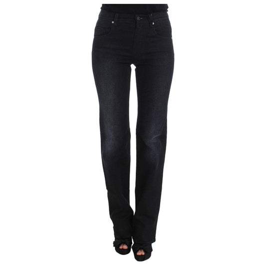 Ermanno Scervino Chic Slim Fit Bootcut Denim Jeans Jeans & Pants Ermanno Scervino Black