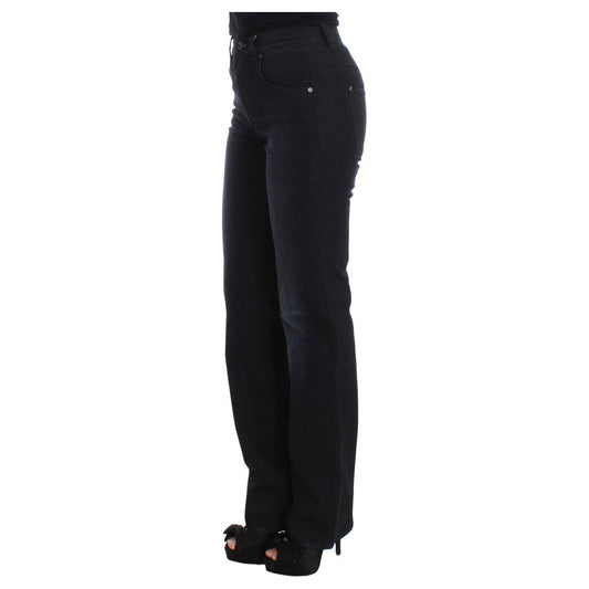 Ermanno Scervino Chic Slim Fit Bootcut Denim Jeans Jeans & Pants Ermanno Scervino Black