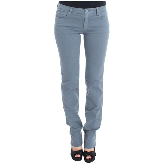 Ermanno Scervino Chic Slim Fit Bootcut Denim Indulgence Jeans & Pants Ermanno Scervino Light Slate Gray