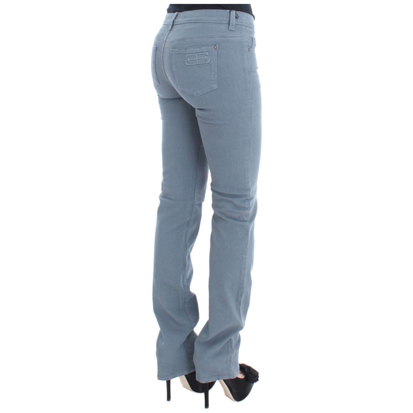 Ermanno Scervino Chic Slim Fit Bootcut Denim Indulgence Jeans & Pants Ermanno Scervino Slate Gray