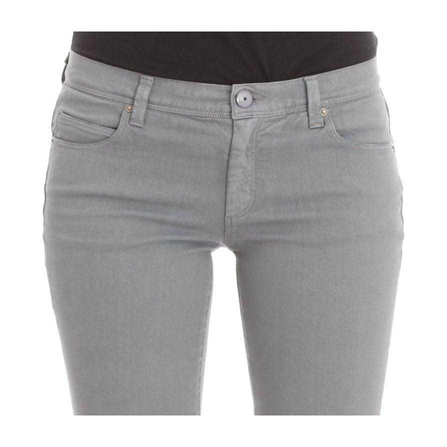 Ermanno Scervino Chic Slim Fit Bootcut Denim Indulgence Jeans & Pants Ermanno Scervino Light Slate Gray