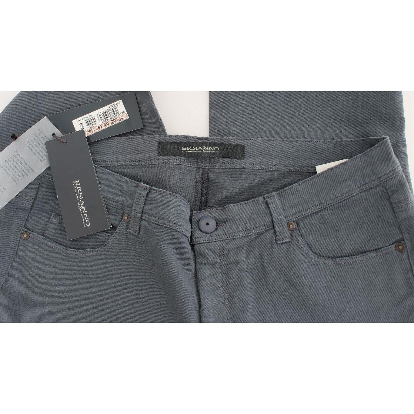 Ermanno Scervino Chic Slim Fit Bootcut Denim Indulgence Jeans & Pants Ermanno Scervino Dim Gray