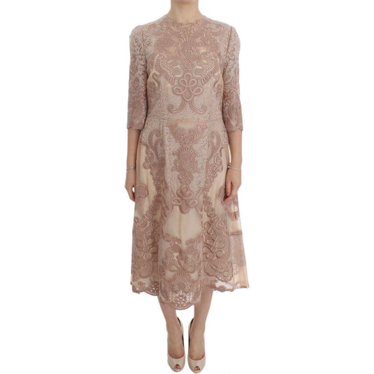 Dolce & Gabbana Dolce & Gabbana Elegant Pink Lace Embroidered Shift Dress DRE10065-1 1728,20% Viscose,25% PA,30% Silk,67345645728,Clothing,Dolce & Gabbana,Dresses - Women - Clothing,IT38|XS,Material: 25% Cotton,New with tags,Pink,Women,Women - Clothing