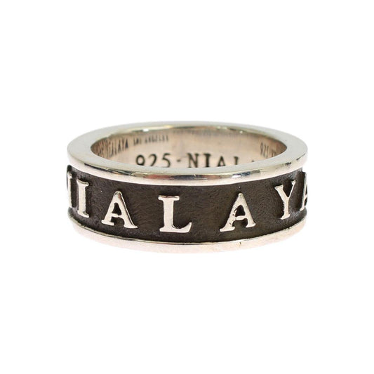 Nialaya Elegant Silver and Black Men's Sterling Ring Ring Nialaya Light Gray