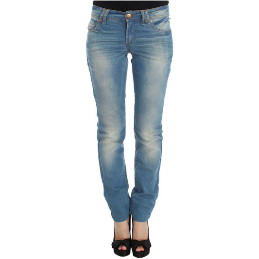 John Galliano Sleek Blue Slim Fit Designer Jeans John Galliano Slate Gray