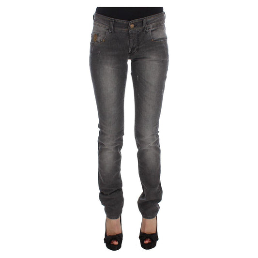 John Galliano Elegant Slim Fit Gray Wash Jeans John Galliano Dark Slate Gray