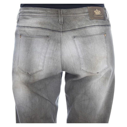 Ermanno Scervino Gray Cotton Blend Loose Fit Boyfriend Jeans