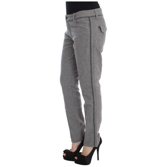 Ermanno Scervino Chic Gray Casual Cotton Pants Ermanno Scervino Dim Gray