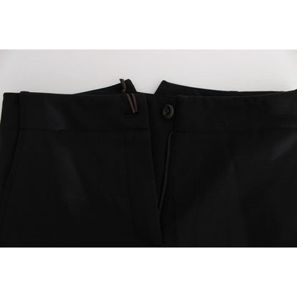 Ermanno Scervino Black Cotton Blend Capri Cropped Pants Jeans & Pants