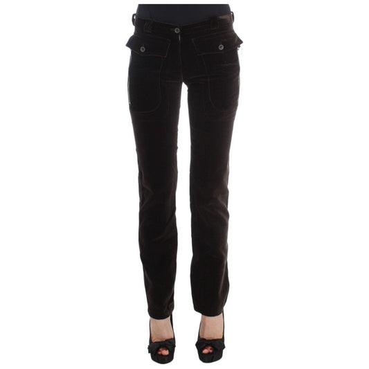 Ermanno Scervino Slim Fit Italian Cotton Pants Ermanno Scervino Black
