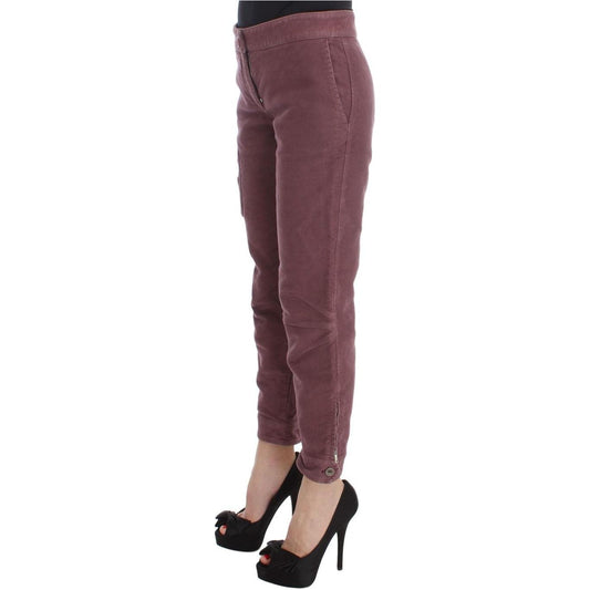 Ermanno Scervino Chic Bordeaux Capri Cropped Cargo Pants Ermanno Scervino Dim Gray