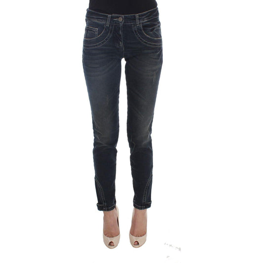 Ermanno Scervino Chic Blue Slim Fit Italian Jeans Jeans & Pants Ermanno Scervino Dark Slate Gray