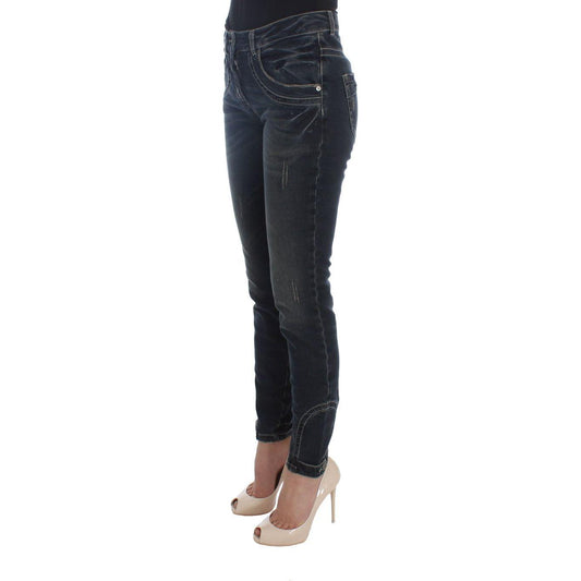 Ermanno Scervino Chic Blue Slim Fit Italian Jeans Jeans & Pants Ermanno Scervino Dark Slate Gray