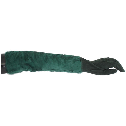 Dolce & Gabbana Elegant Elbow-Length Leather Gloves Dolce & Gabbana Dark Slate Gray