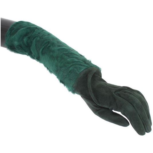 Dolce & Gabbana Elegant Elbow-Length Leather Gloves Dolce & Gabbana Dark Slate Gray