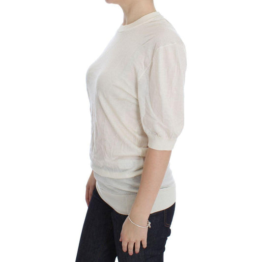 Dolce & Gabbana Elegant White Cashmere Sweater Dolce & Gabbana Gray