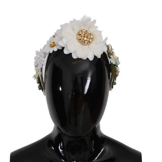 Dolce & Gabbana Sunflower Crystal Luxury Headband Dolce & Gabbana Gray