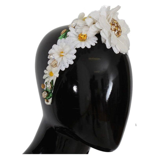 Dolce & Gabbana Sunflower Crystal Luxury Headband Dolce & Gabbana Gray