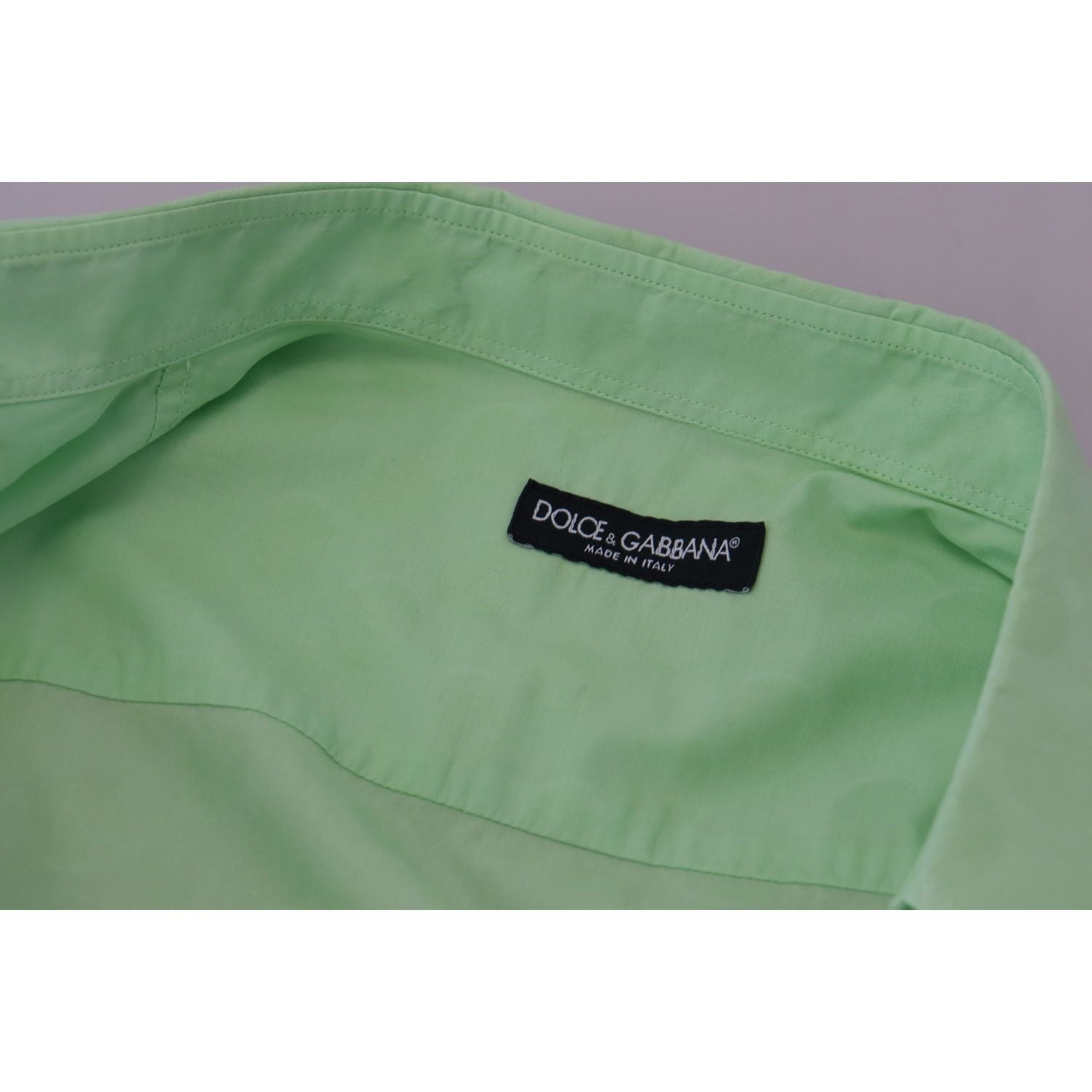 Dolce & Gabbana Mint Green Long Sleeves Button Down Shirt