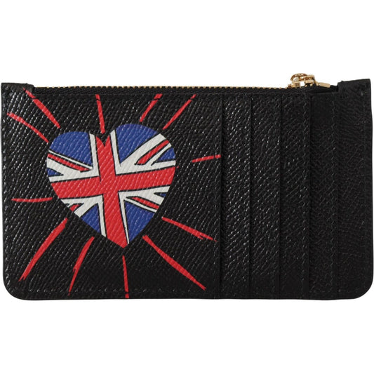 Dolce & Gabbana Elegant Leather Coin Wallet with Zip Closure Dolce & Gabbana Black
