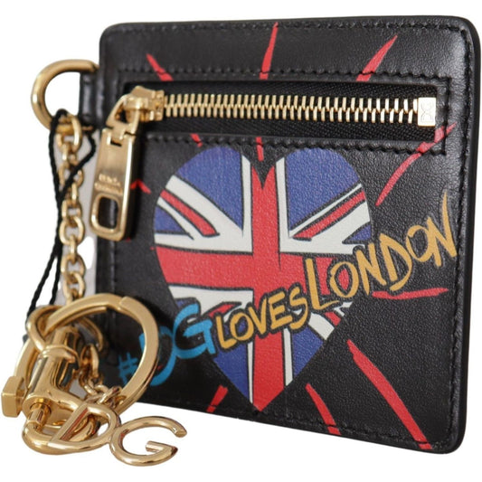Dolce & Gabbana Elegant Leather Coin Wallet With Keyring Dolce & Gabbana Dark Slate Gray