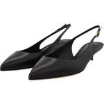 Dolce & Gabbana Elegant Black Leather Slingback Pumps Dolce & Gabbana Dark Slate Gray