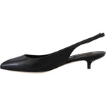 Dolce & Gabbana Elegant Black Leather Slingback Pumps Dolce & Gabbana Dark Slate Gray