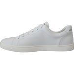 Dolce & Gabbana Elegant White Leather Men's Sneakers Dolce & Gabbana Gray