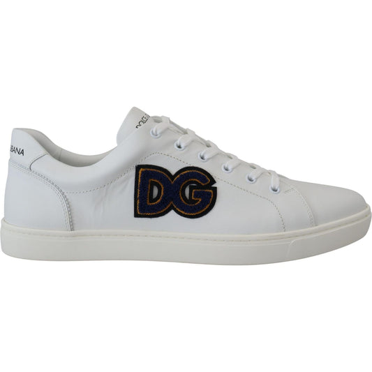 Dolce & Gabbana Elegant White Leather Men's Sneakers Dolce & Gabbana Gray