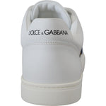 Dolce & Gabbana Elegant White Leather Men's Sneakers Dolce & Gabbana Gray