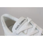 Dolce & Gabbana Elegant White Leather Men's Sneakers Dolce & Gabbana Gray