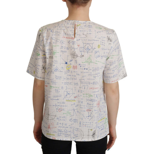 Dolce & Gabbana Algebra Print Round Neck Cotton Tee Dolce & Gabbana Gray