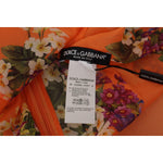 Dolce & Gabbana Orange Floral Print Long Sleeve Blouse TSH7838- 40
