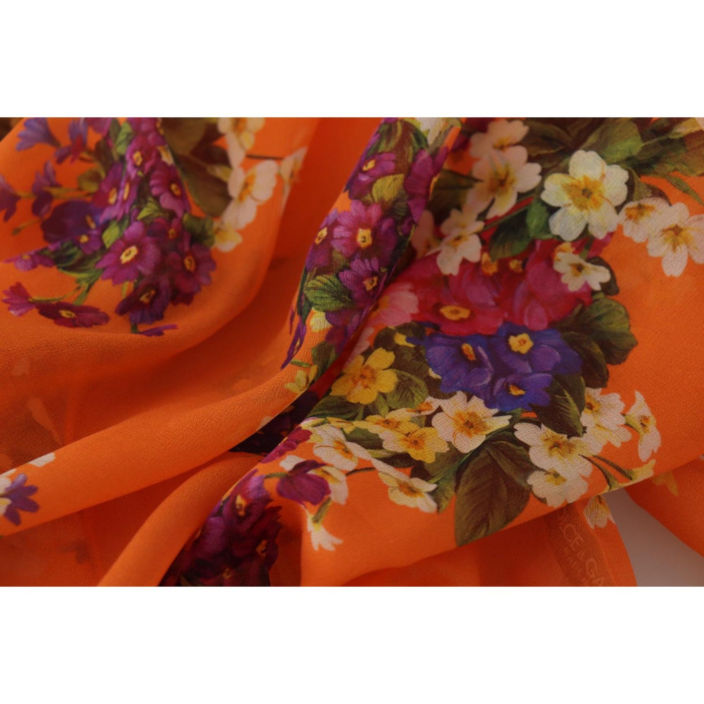 Dolce & Gabbana Orange Floral Print Long Sleeve Blouse TSH7838- 40