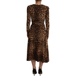 Dolce & Gabbana Elegant V-Neck A-Line Maxi Dress in Brown Dolce & Gabbana Black