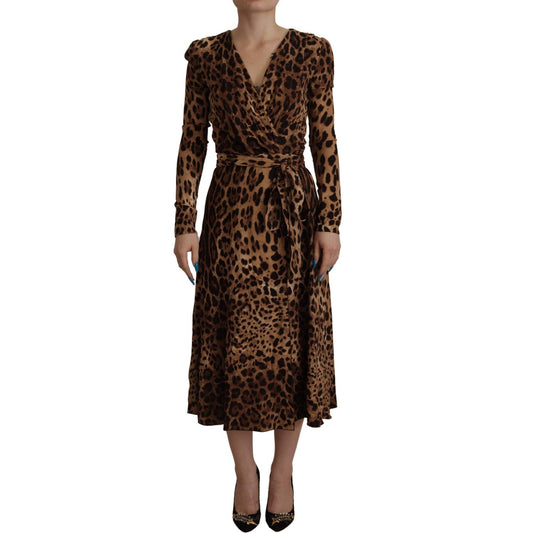 Dolce & Gabbana Elegant V-Neck A-Line Maxi Dress in Brown Dolce & Gabbana Black