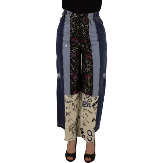 Dolce & Gabbana High-Waist Multicolor Wide-Cut Jeans Dolce & Gabbana Black