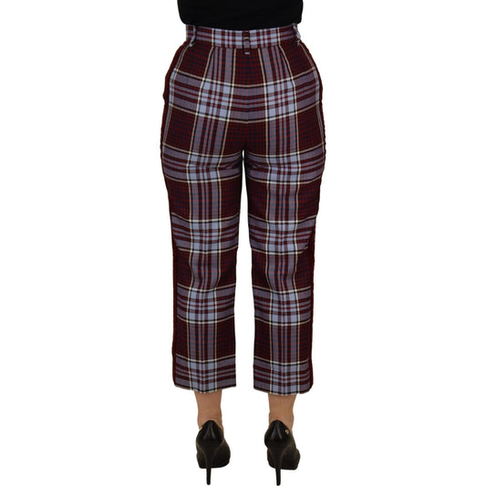 Dolce & Gabbana Elegant High Waist Wool-Blend Trousers Dolce & Gabbana Dark Slate Gray